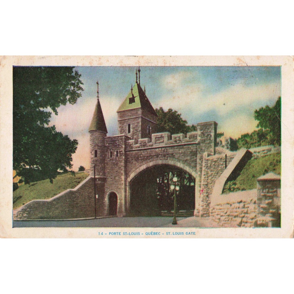 Porte St-Louis St Louis Gate Quebec City Canada QC Vintage Postcard 14